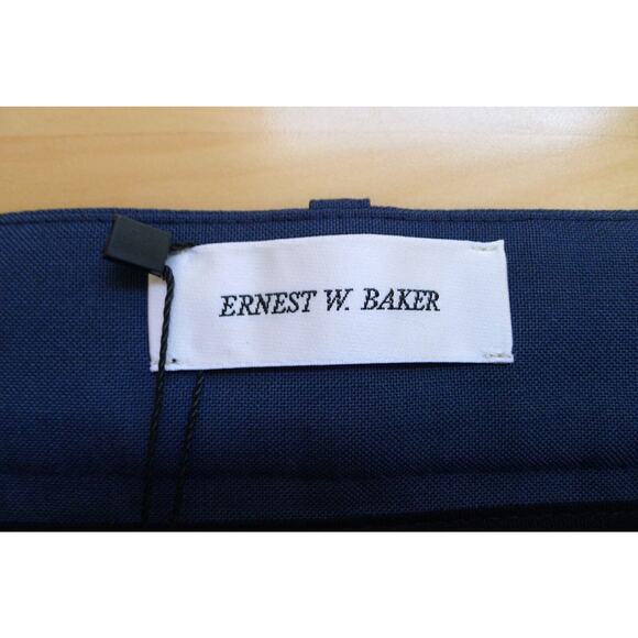 ERNEST W. BAKER ITALY Cuffed 70s Wool Trouser Pant Blue SSENSE 44 XS NWT $570 - Picture 4 of 13